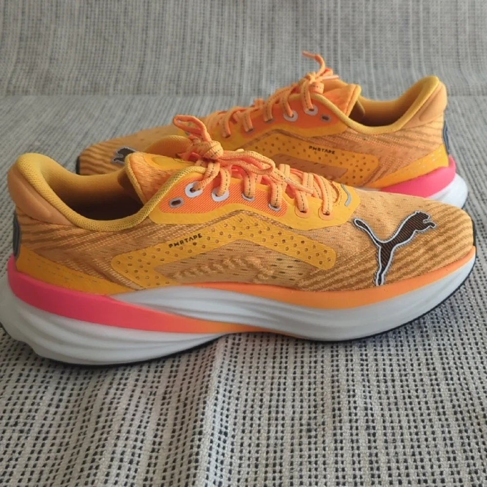 Puma Nitro Orange Black Athletic Shoes with Breathable Mesh - Picture 8 of 9